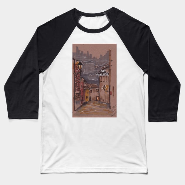 Golden Lane, Prague Baseball T-Shirt by PolSmart